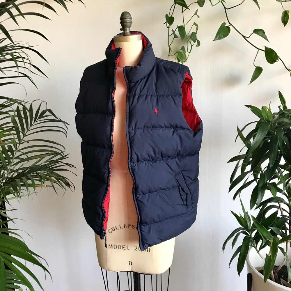 Polo Red/blue reversible puffy vest (small/medium)